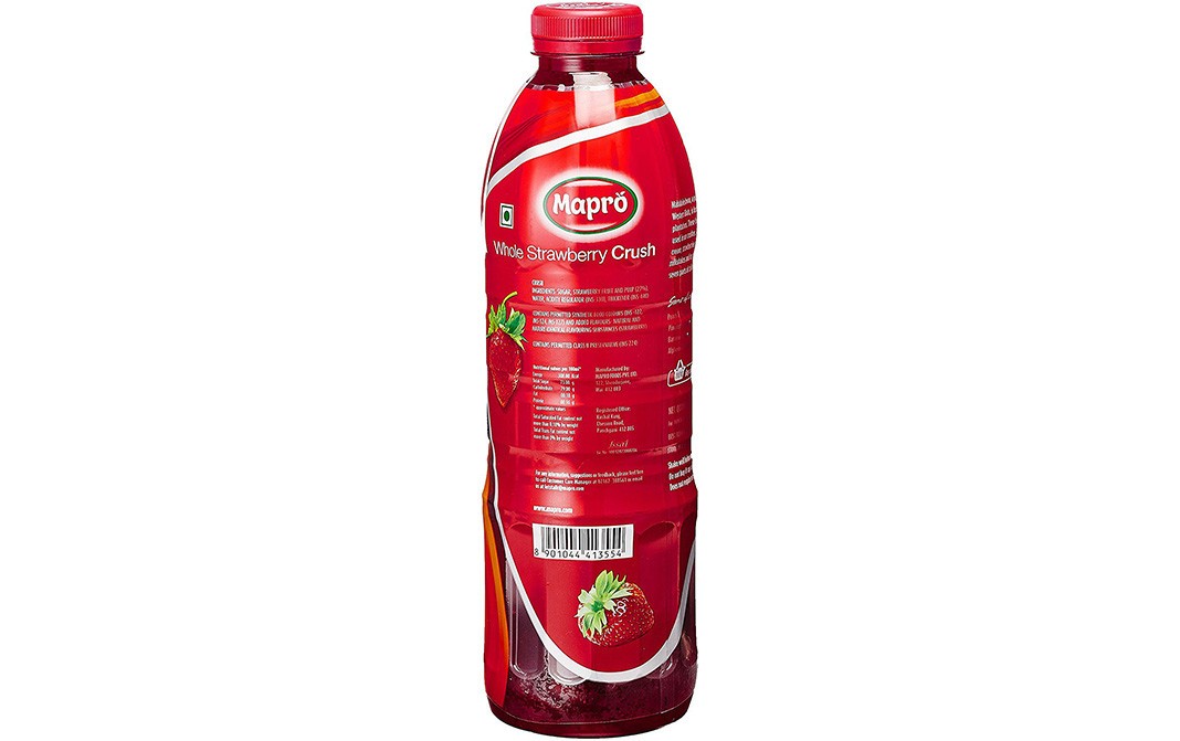 Mapro Whole Strawberry Crush    Plastic Bottle  750 millilitre